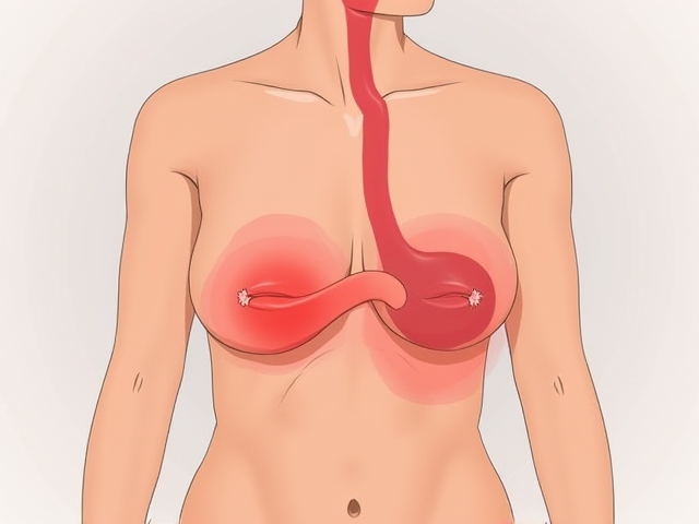 illustration of breast pain and symptoms