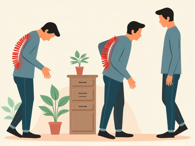 Illustration of other potential causes for back pain like bad posture or lack of exercise