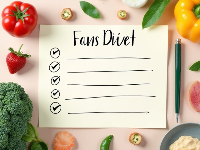 A checklist for diet tips including protein intake and exercise