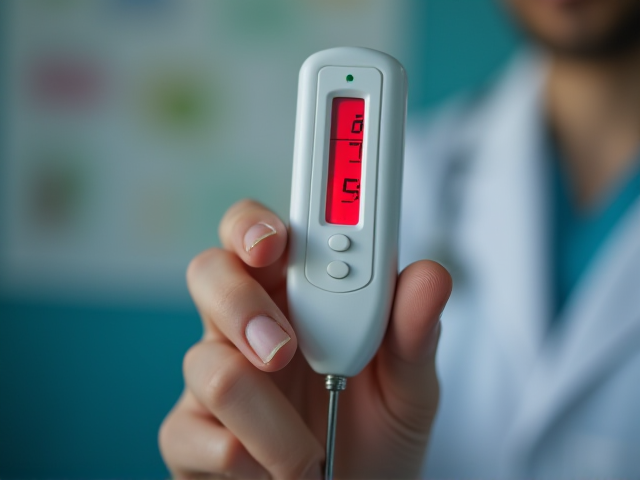 Thermometer displaying high fever with medical context