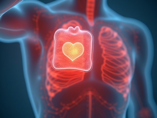 Ice pack for chest pain relief.