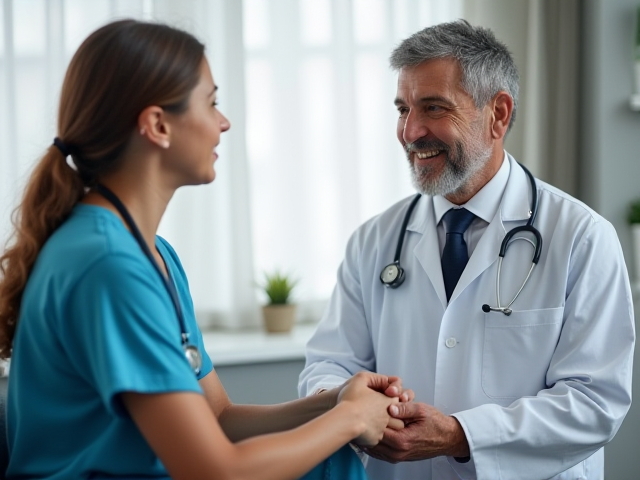 Image of a patient consulting an orthopedic doctor