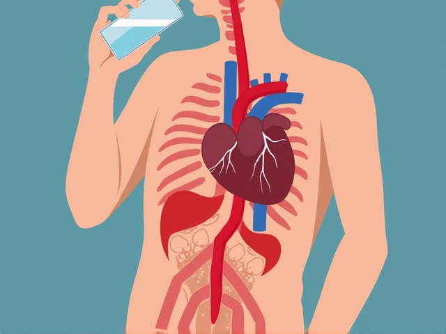 illustration of heart pain symptoms after drinking water