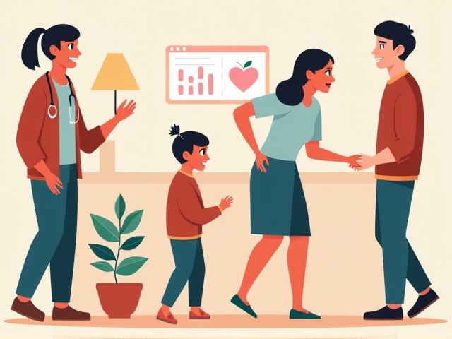 illustration of healthy lifestyle practices against heart pain