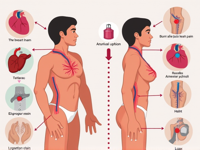 illustration comparing heart pain symptoms with treatment options