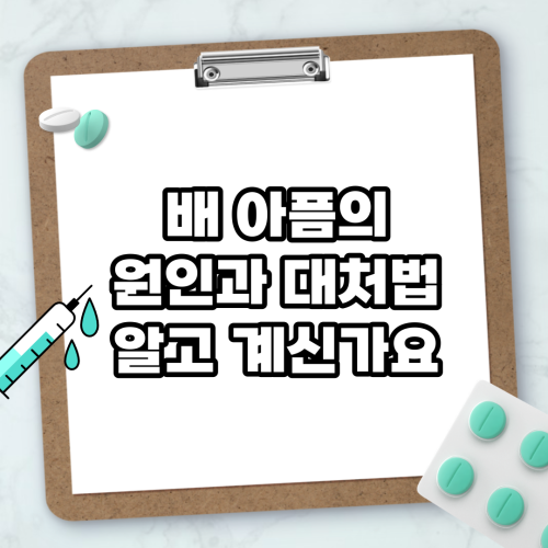 Read more about the article 배 아픔의 원인과 대처법 알고 계신가요