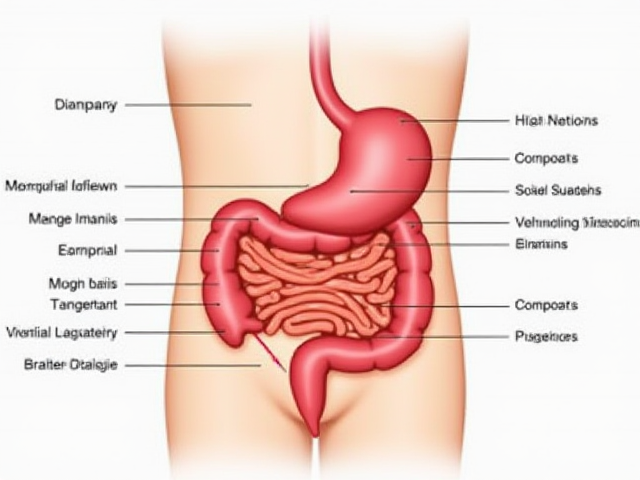 A detailed illustration of abdominal pain locations and their possible causes.