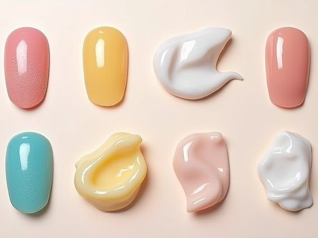 An image showing different types of ointments or creams for nail area treatments
