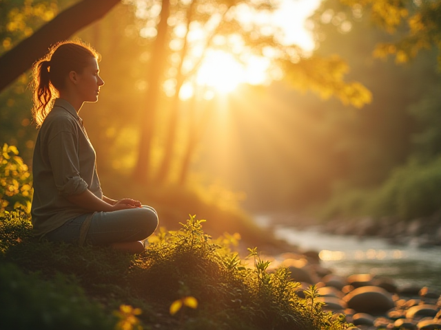 A tranquil scene showing relaxation techniques for stress management