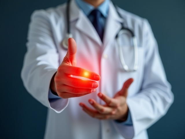 Image of a medical examination for hand pain