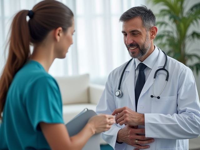 Doctor consultation for chronic abdominal pain