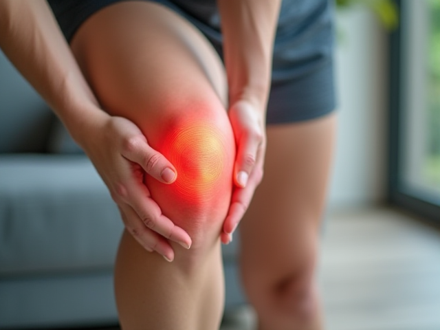 A person stretching their legs and knees to relieve pain