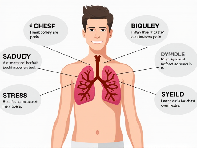 A diagram explaining potential causes of chest pain in teens, including respiratory issues and stress.