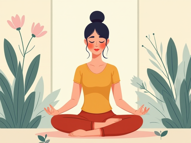Illustration of stress relief activities such as meditation
