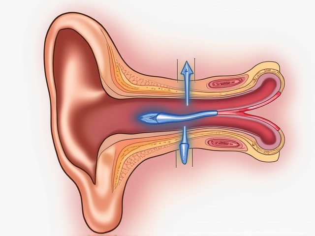 Illustration of a human ear showing fluid movement