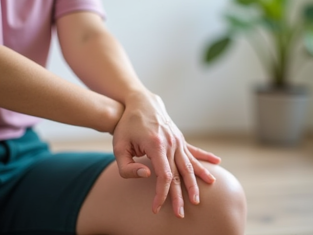 demonstrating wrist stretches for pain relief
