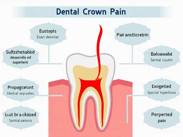 A clear infographic showing dental crown pain causes